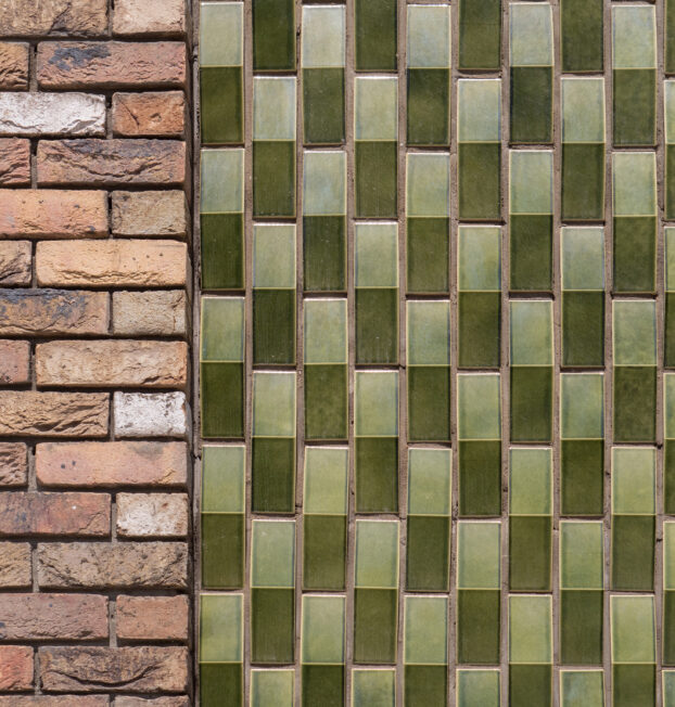 Green glazed sawtooth bricks supplied to Royal Albert Wharf.