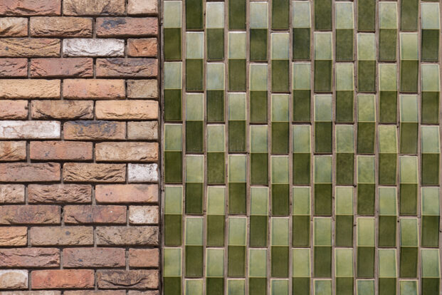 Green glazed sawtooth bricks supplied to Royal Albert Wharf.