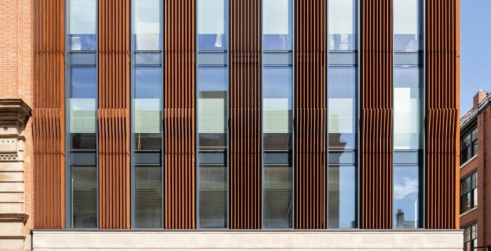 Armourclad metal cladding, stone and facing bricks supplied to commercial development in Manchester.