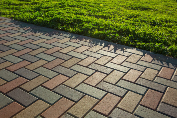 Concrete block pavers supplied to public path.