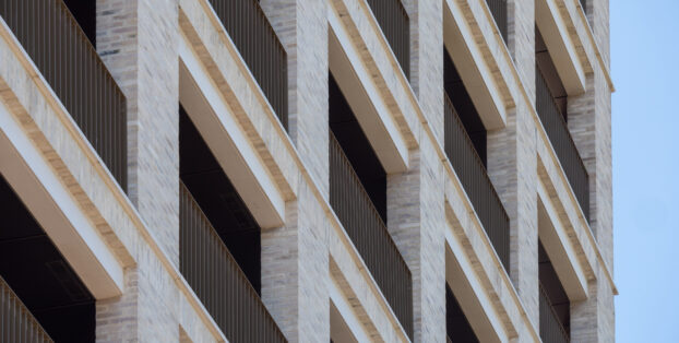 Facing bricks and wet cast stone supplied to commercial development in London.