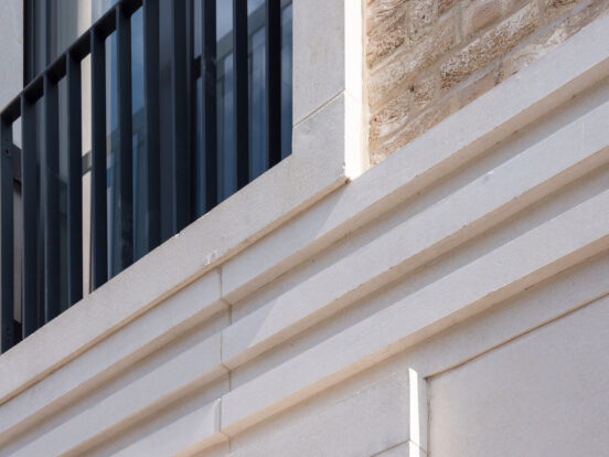 Cast stone window cills and surrounds supplied to Blenheim Terrace, London.