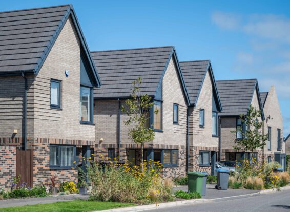 Grey roofing tiles supplied to large scale housing development.