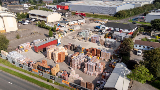 Bricks and stocked products at merchant yards across the UK.