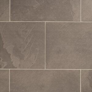 An image of dark grey porcelain paving stones laid in alternating pattern.
