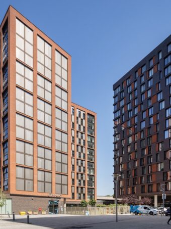 Bevern Dark Multi Stock, Crowborough Multi Stock, Mellow Regent and Staffordshire Slate Blue Smooth bricks on belgrade plaza