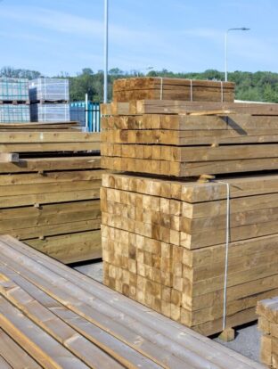 A neat stack of timber.