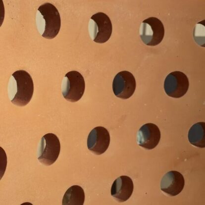 Red curved and perforated BB fiberbeton 1