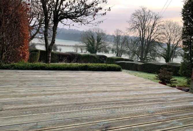Softwood timber decking supplied to private home.