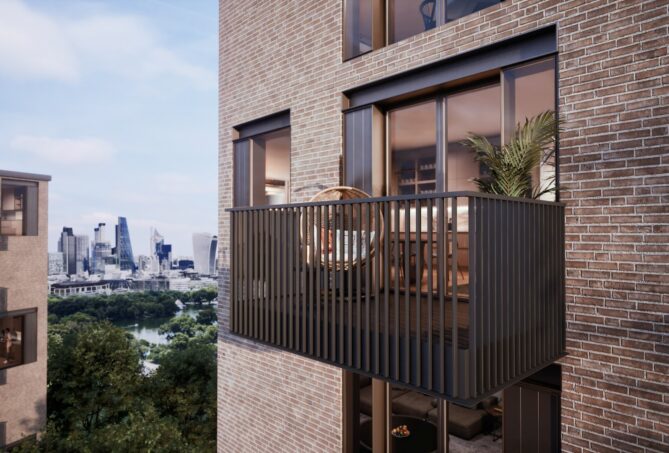 Skyeline Balcony Systems In Situ in Anthracite