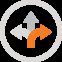 Distribution icon light grey and orange